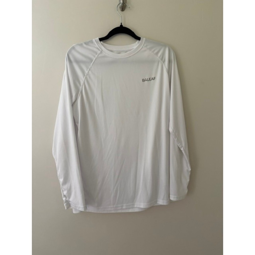 Baleaf Mens White Long Sleeve Sun Protection Performance Shirt Medium M UPF 50+